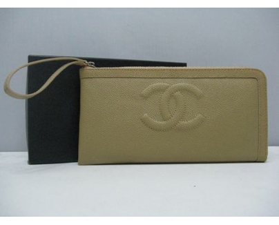 シャネル CHANEL キャビアスキンCCマーク財布 ベージュ 3666