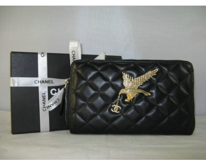 シャネルコピー財布 CHANEL ラムスキン 長財布 ブラック A318