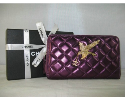 シャネルスーパーコピー CHANEL ラムスキン 長財布 バープル A318
