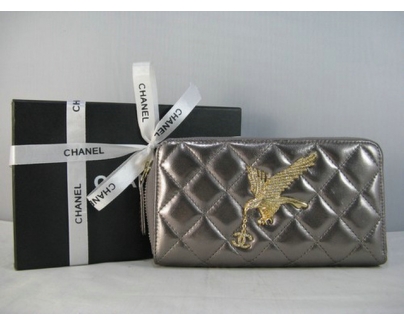 シャネルスーパーコピー CHANEL ラムスキン 長財布 シルバーグレー A319