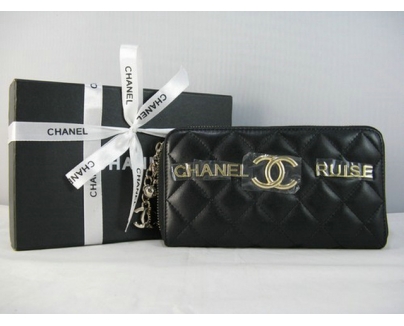 シャネル財布コピー CHANELラムスキン 長財布 ブラック A312