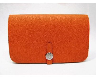 HERMES エルメスコピー ドゴンGMトゴ オレンジ金具：シルバー hq031
