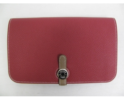 HERMES エルメス ドゴンＧＭ トゴ ルビー×エトゥーブ金具：シルバー hq039