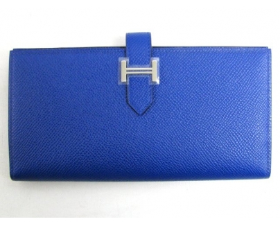 HERMES ベアンスフレ 二つ折り長財布 ヴォーエプソン/ブルーエレクトリック
