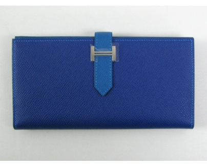 HERMES（エルメス）ベアンスフレ二つ折り長財布/ブルーエレクトリック×ミコノス