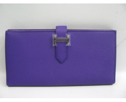 HERMES ベアン二つ折長財布 ヴォーエプソン/クロッカス（金具：シルバー）