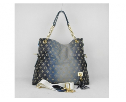 ルイヴィトンLOUIS VUITTON モノグラム レザー ブルー M96868