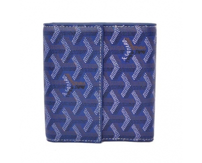 GOYARD ゴヤール 財布 二つ折り　Ｗホック　ブルー GOYWA-31