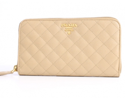プラダスーパーコピー SAFFIANO QUILTING 長財布 ベージュ＆ゴールド 1M0506