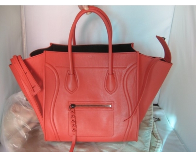 セリーヌ レディース SMALL SQUARE LUGGAGE PHANTOM ハンドバッグ ライトレッド 16995 3KFB 28CD