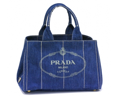 PRADAプラダ スーパーコピー トートバッグ デニム キャンバス ブルー B1877B3 新品