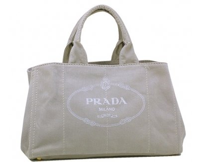PRADA トートバッグ デニム キャンバス ベージュ B1872B6