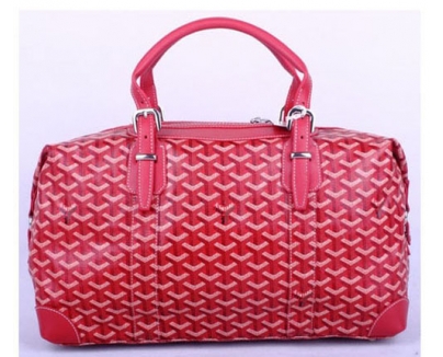 GOYARD ゴヤールサンルイ 旅行かばん レッド GOY031 コーティングキャンバス×革
