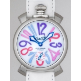 ガガ･ミラノ マニュアル48mm 手巻き 5010.9 ホワイト皮 ホワイト