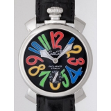 ガガ･ミラノ マニュアル48mm 手巻き 5010.2 ブラック皮 ブラック