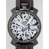 ガガ･ミラノ マニュアル48mm 手巻き 5012 MOSAICO 1 グレー皮...