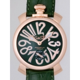 ガガ･ミラノ マニュアル48mm 手巻き 5011.4 グリーン皮 グリーン