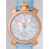 ガガ･ミラノ マニュアル48mm 手巻き 5011.3 ライトブルー皮 ライトブ...