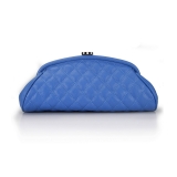 CHANEL シャネル キルティングクラッチバッグ 35488 PMサイズ ブル...