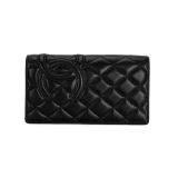 CHANEL シャネル ラムスキン ブラック マトラッセ 長財布 A1281
