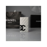 CHANEL シャネル ホワイト/ブラック　ラムスキン カンボンライン 長財布 ...