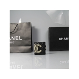 CHANEL シャネル ブラック ラムスキン　カンボンライン 短財布 AN105...
