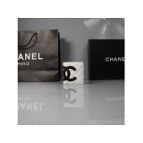 CHANEL シャネル ホワイト ラムスキン カンボンライン 短財布 AN105...