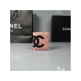 CHANEL シャネル ピンク　ラムスキン カンボンライン 短財布 AN1057