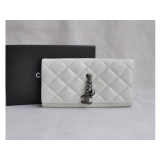 CHANEL シャネル ラムスキン ホワイト マトラッセ 長財布 3380