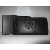 シャネル CHANEL キャビアスキンCCマーク財布 ブラック 3666