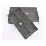 CHANEL 2.55 マトラッセ三つ折長財布 キャビアスキン A35298 ブ...