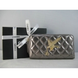 シャネルスーパーコピー CHANEL ラムスキン 長財布 シルバーグレー A31...