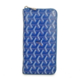 GOYARD ゴヤール 長財布 ラウンドジップ　ブルー GOYWA-22