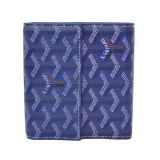 GOYARD ゴヤール 財布 二つ折り　Ｗホック　ブルー GOYWA-31