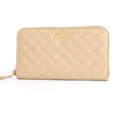 プラダスーパーコピー SAFFIANO QUILTING 長財布 ベージュ＆ゴー...