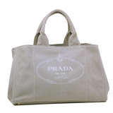PRADA トートバッグ デニム キャンバス ベージュ B1872B6