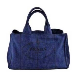 プラダ ロゴ入りDENIMトートバッグ デニムブルー（AVIO） B1872B