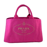 プラダ ロゴ入りキャンバス（CANAPA）トートバッグ ピンク(FUXIA) B...