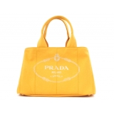 PRADA CANAPA キャンバス ハンドバッグ イエロー＆ゴールド BN18...