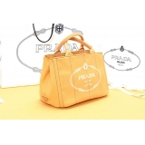 PRADAコピー CANAPA ハンドバッグ パパイヤオレンジ＆ゴールド BN1...