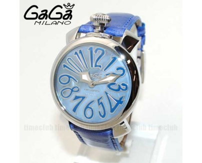 ガガミラノ 時計 スーパーコピー n級 マニュアーレ マヌアーレ 40mm ブルー レザー/シルバー 5020.11