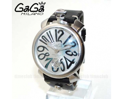 ガガミラノ 時計 スーパーコピー n級 マニュアーレ マヌアーレ 48mm ブラック/シルバー 5010 VINTAGE 