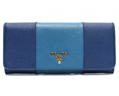 プラダ 財布 韓国 スーパーコピー COLOUR カーフレザー 長財布 ネイビー BLUETTE＆コバルトブルー COBALTO 1M1132 2FAF E6O