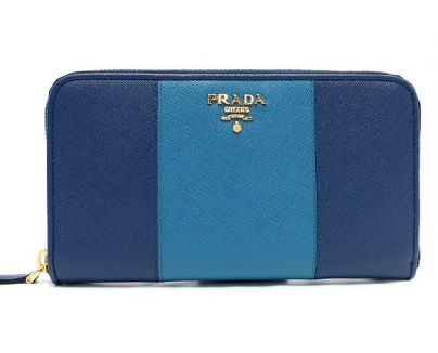 プラダ 財布 韓国 スーパーコピー COLOUR カーフレザー 長財布 ネイビー BLUETTE＆コバルトブルー COBALTO 1M0506 2FAF E6O