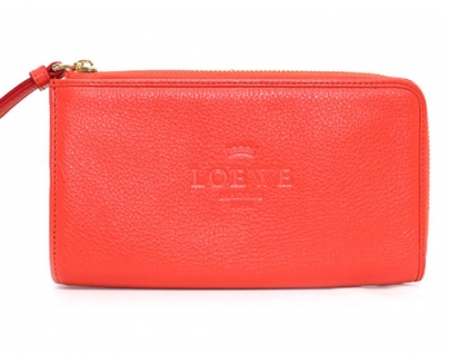 ロエベ 韓国 スーパーコピー LOEWE ヘリテージ カーフレザー 長財布札入れ コーラルレッドCORAL 17679 H40E 7130