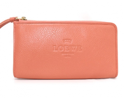 ロエベ 韓国 スーパーコピー LOEWE ヘリテージ カーフレザー 長財布札入れ ピーチPEACH 17679 H40E 7150 