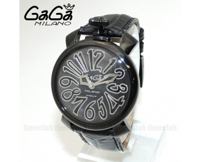 ガガミラノ 時計 スーパーコピー n級品 マニュアーレ マヌアーレ 40mm ブラック レザー/ブラックシェル/ブラック 5022.01