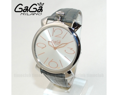 ガガミラノ 時計 スーパーコピー n級品 マニュアーレ シン マヌアーレ 46mm グレー レザー/シルバー 5090.01