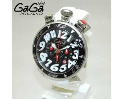ガガミラノ 時計 スーパーコピー n級品 クロノ 48mm ホワイト ラバー/シルバー 60508 WH