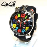 ガガミラノ 時計 スーパーコピー n級品 クロノ 48mm ブラック ラバー/シ...